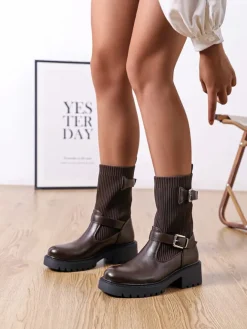 Sixth Sens Stiefeletten^Chelsea-Boots in Braun