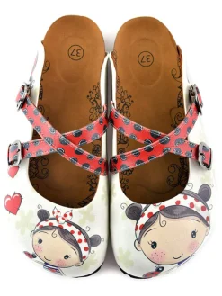 Calceo Clogs & Pantoletten^Clogs in Creme/ Bunt