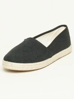 kitz-pichler Halbschuhe|Halbschuhe^Espadrilles "Camping Linen uni V" in Schwarz