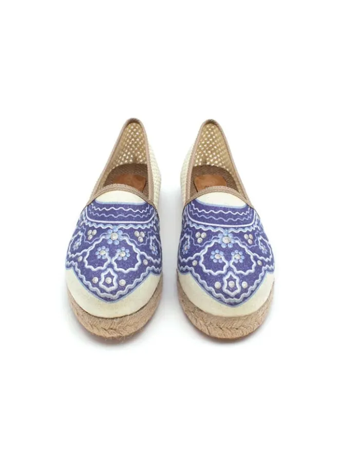 Espadrilles in Creme/ Dunkelblau>Calceo Discount