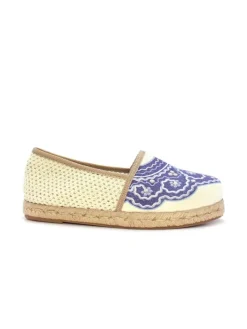 Espadrilles in Creme/ Dunkelblau><noscript><img width=
