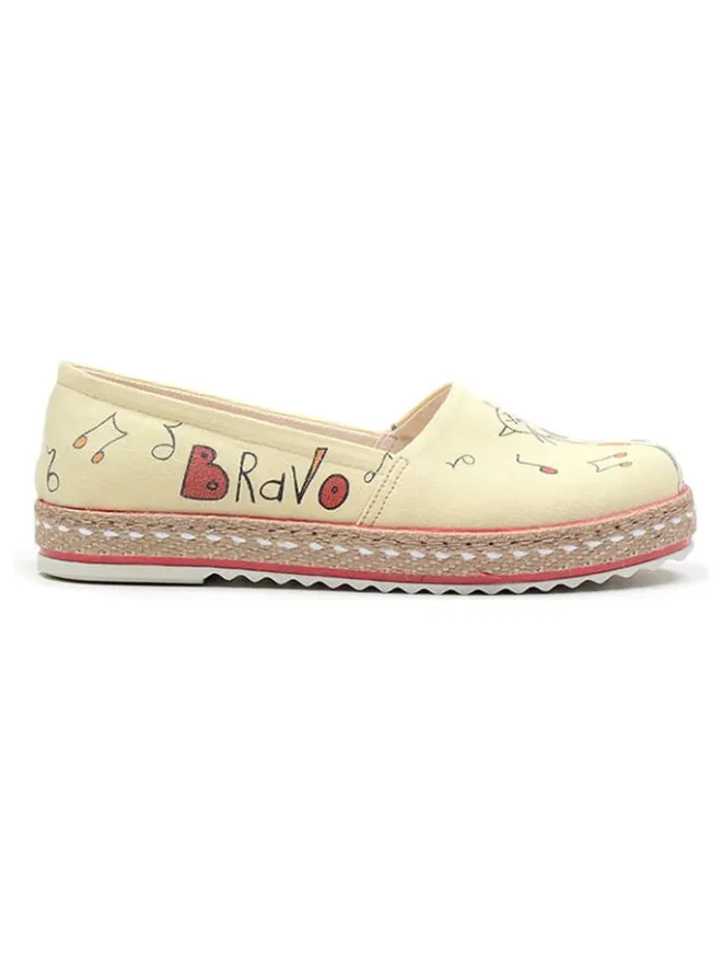 Goby Halbschuhe^Espadrilles in Hellgelb/ Bunt