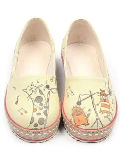 Goby Halbschuhe^Espadrilles in Hellgelb/ Bunt