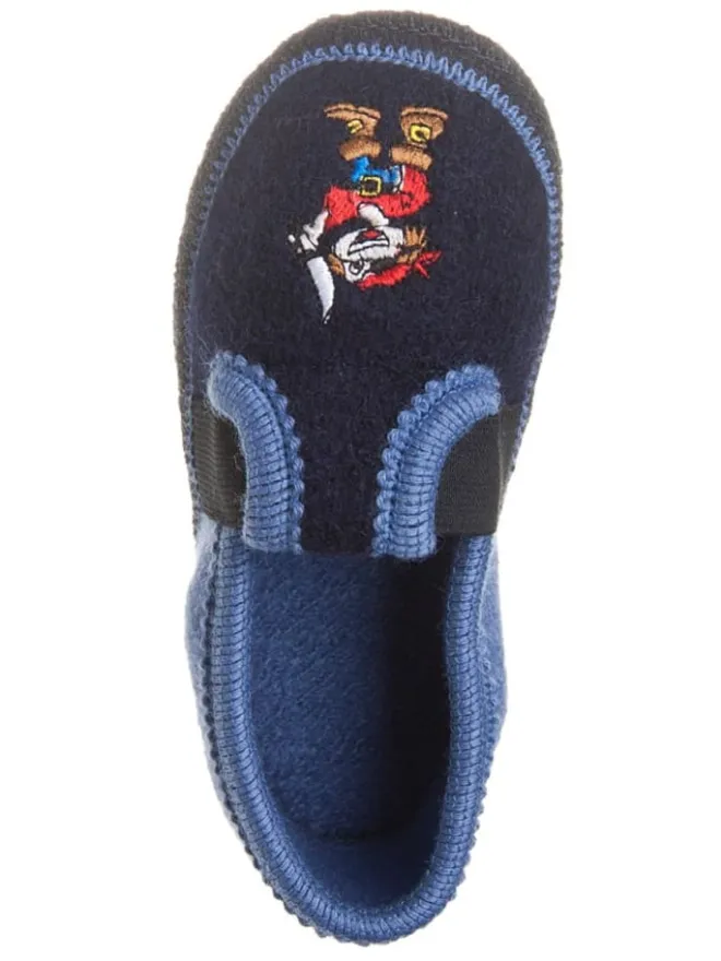kitz-pichler Hausschuhe^Filz-Hausschuhe "Bob Pirat" in dunkelblau/ blau