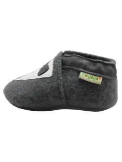 Sayoyo Krabbelschuhe^Graue Wollschuhe - Schleifenmuster