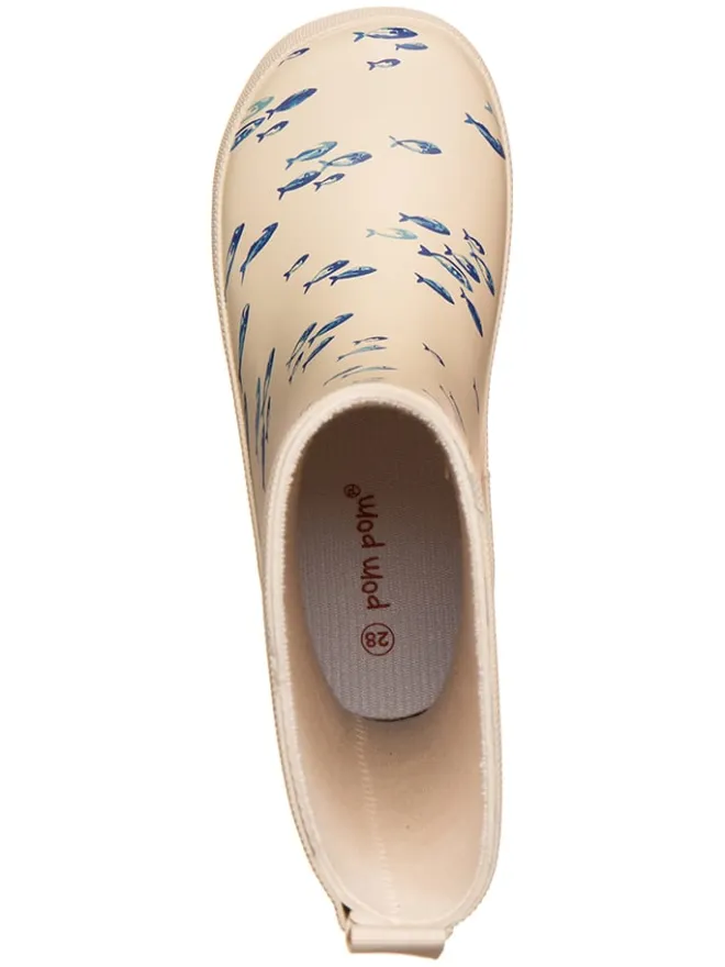 POM POM Gummistiefel^Gummistiefel "AOP" in Blau/ Beige