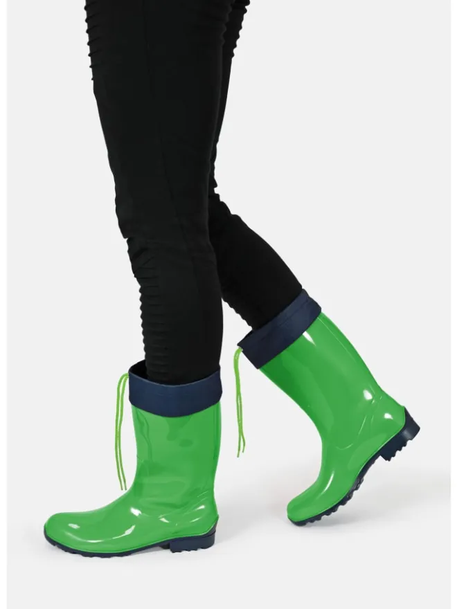 Regenliebe Gummistiefel^Gummistiefel de Fieselregen Langschaft in hellgrün/dunkelblau