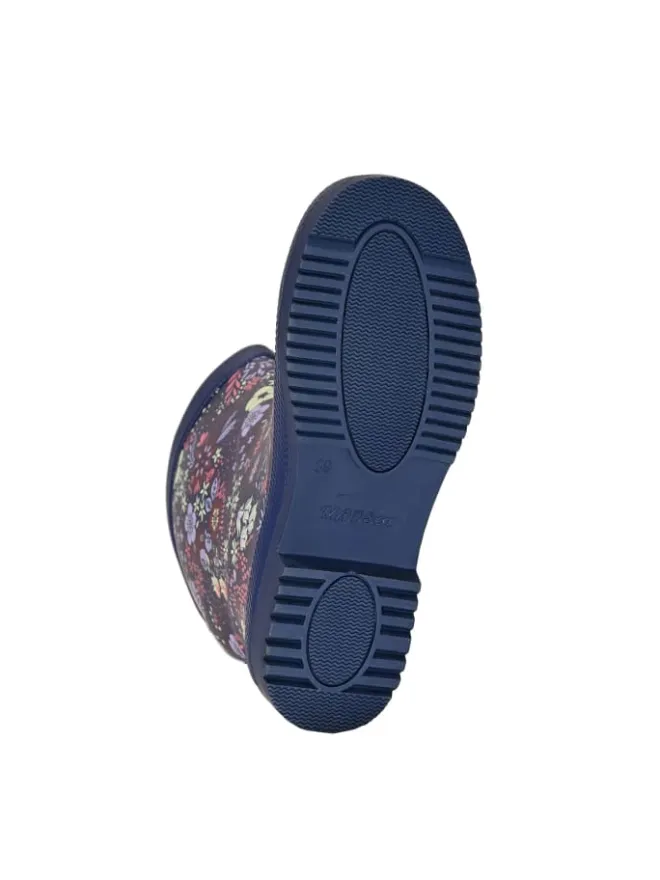 Gummistiefel Flower Halbschaft in dunkelblau mit Blumenprint>MADSea Hot