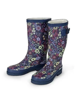 Gummistiefel Flower Langschaft in blau mit Blumenprint><noscript><img width=