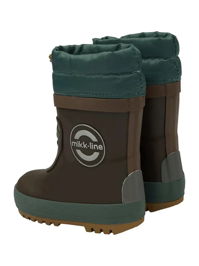 Gummistiefel in Dunkelbraun/ Petrol>mikk-line Best