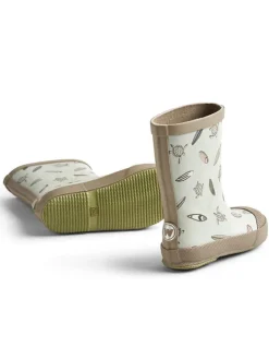 Gummistiefel in Hellblau/ Beige>Wheat Best