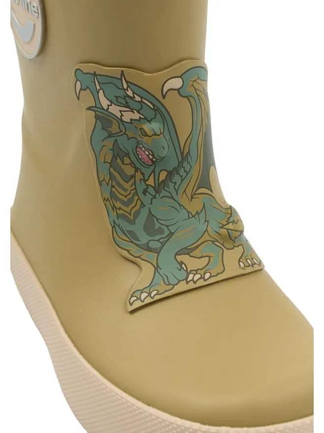 Gummistiefel in Khaki/ Creme>mikk-line New