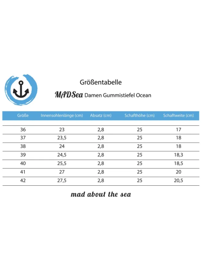 MADSea Gummistiefel^Gummistiefel Ocean Halbschaft in Dunkelblau mit weißen Punkten