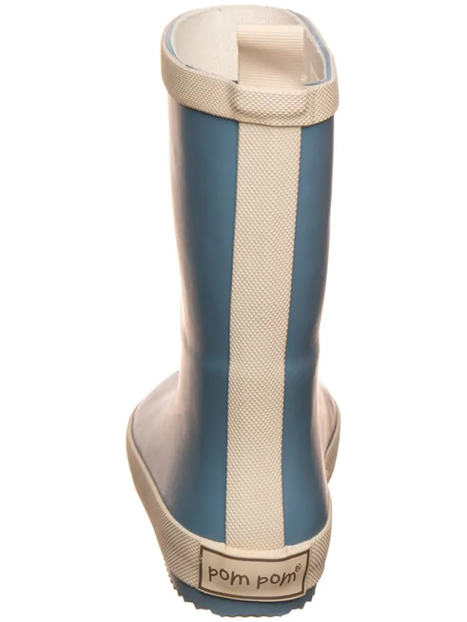 POM POM Gummistiefel^Gummistiefel "Solid" in Hellblau/ Beige