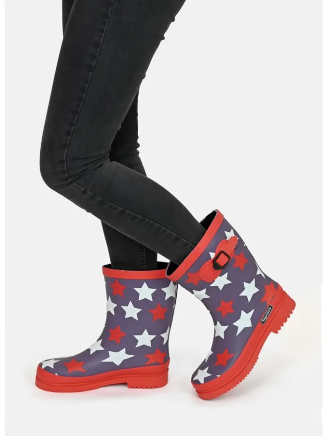 Regenliebe Gummistiefel^Gummistiefel Stars Halbschaft in grau