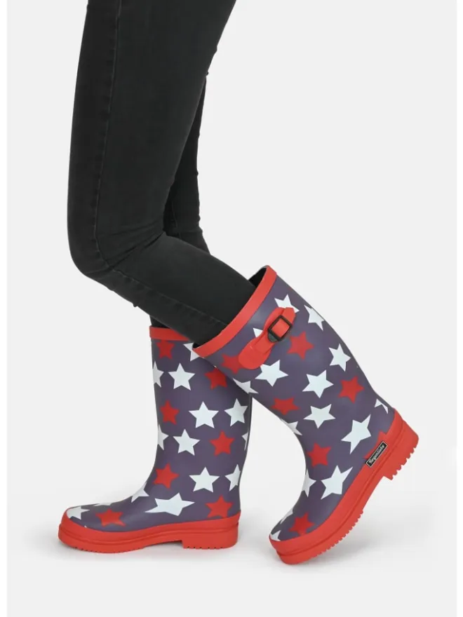 Regenliebe Gummistiefel^Gummistiefel Stars Hoch-Langschaft in grau