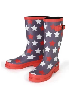 Regenliebe Gummistiefel^Gummistiefel Stars Hoch-Langschaft in grau