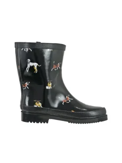 Gummistiefel Waldi Halbschaft mit Hunde Motiv in schwarz><noscript><img width=