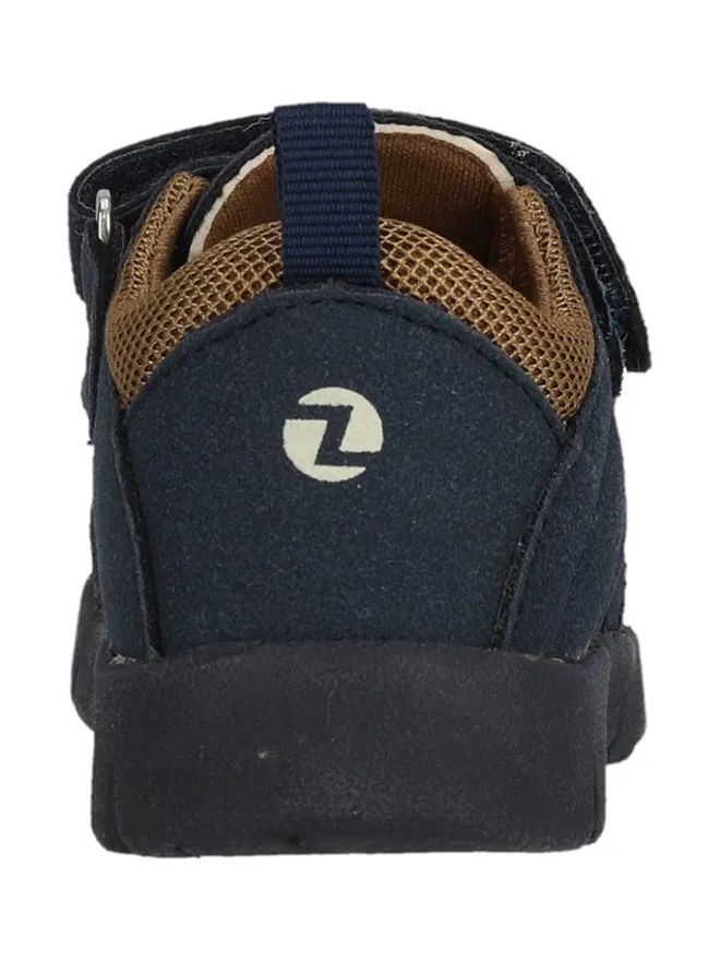 Halbsandalen in Dunkelblau/ Hellbraun>Zigzag Sale