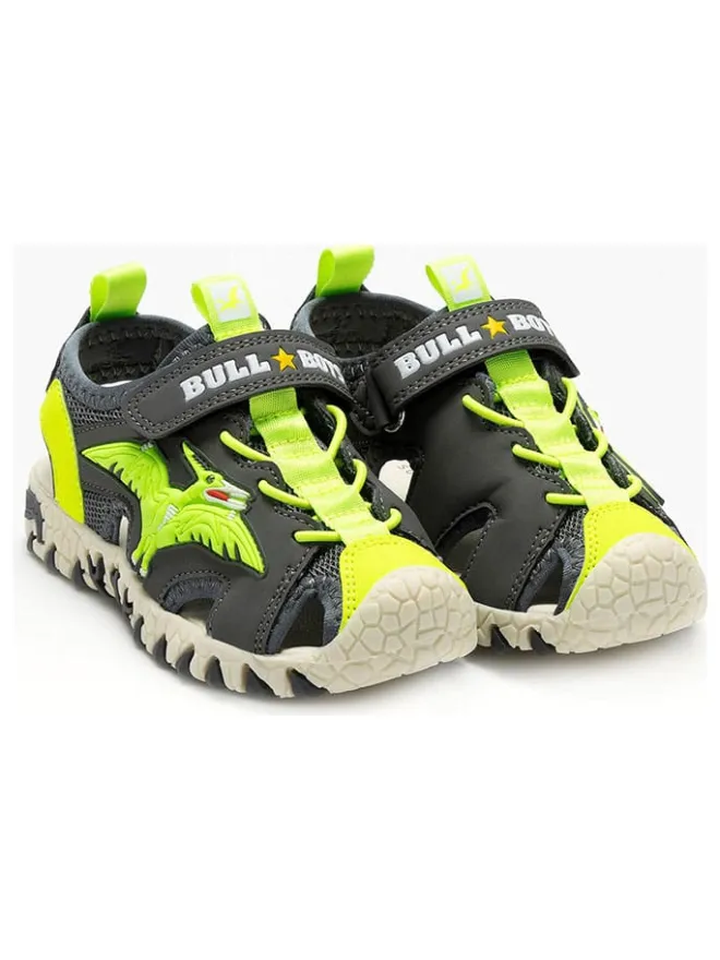 Bull Boys Sandalen·Halbsandalen^Halbsandalen "Pterodattilo" in Anthrazit/ Grün