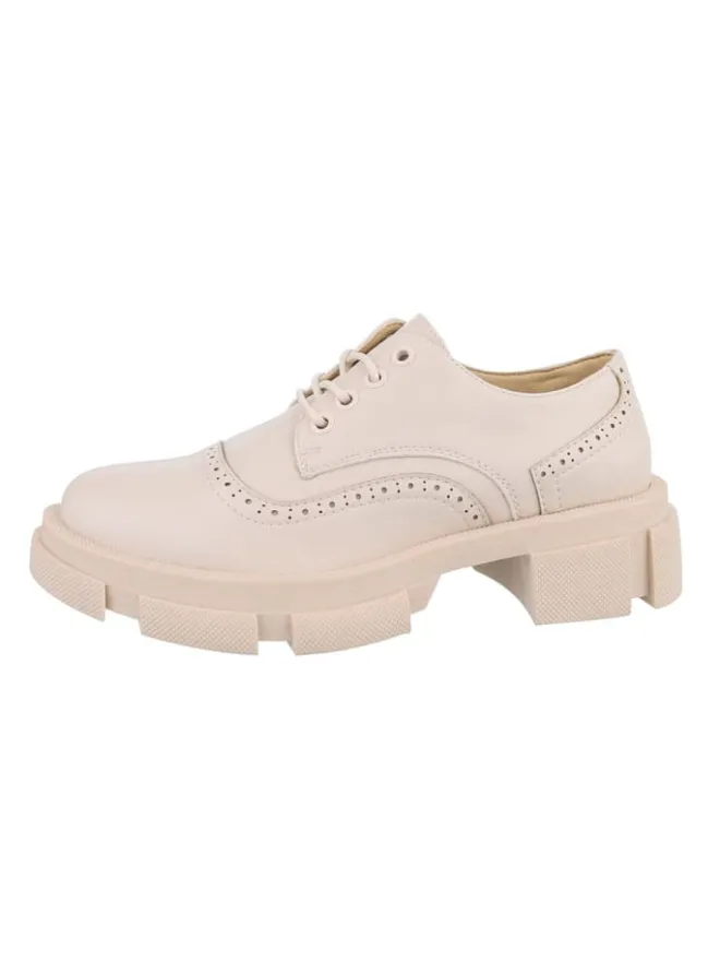 Ital-Design Schnürschuhe^Halbschuh in Beige