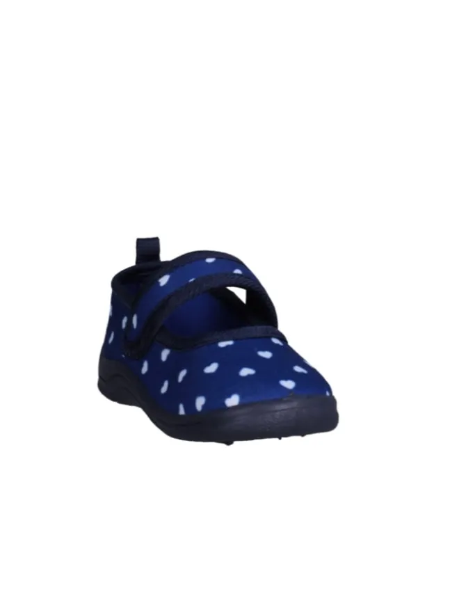 Hausschuh Herzchen in Marine>Playshoes Outlet