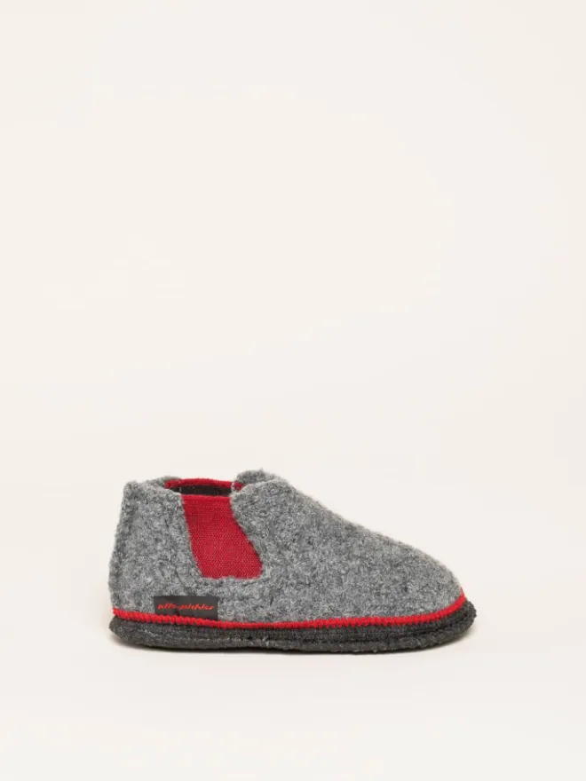 kitz-pichler Hausschuhe^Hausschuh Hütten-Chelsea in grau/rot