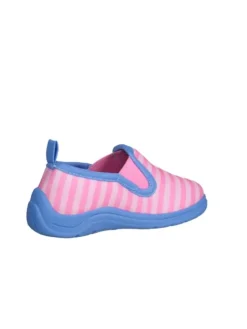 Hausschuh Ringel in Pink/Türkis><noscript><img width=