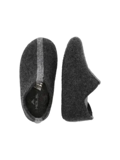 Mols Hausschuhe^Hausschuh Shima Kids in 1011 Dark Grey Melange