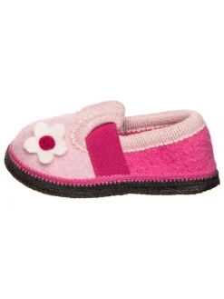 lamino Hausschuhe|Hausschuhe^Hausschuhe "Blume" in Rosa/ Pink
