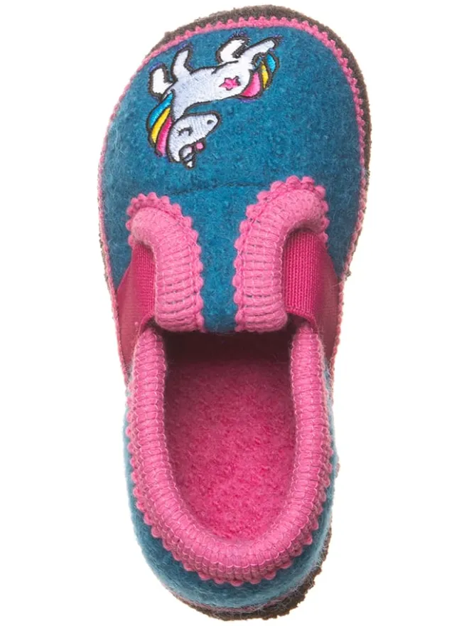 Hausschuhe "Bobby Einhorn" in Blau>lamino Clearance