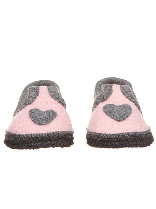 lamino Hausschuhe|Hausschuhe^Hausschuhe "Bobby Herz" in Rosa