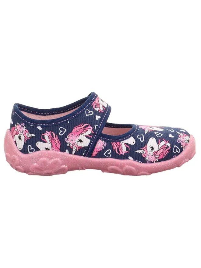 Hausschuhe "Bonny" in Dunkelblau/ Rosa>superfit Hot