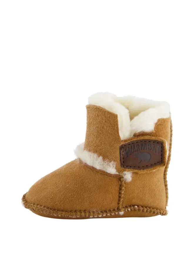 Warmbat Krabbelschuhe^Hausschuhe Hay Baby Bootie in Cognac