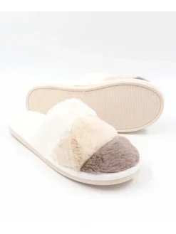Hausschuhe in Khaki/ Weiß/ Beige>Confly Online