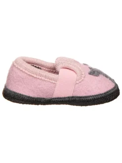 lamino Hausschuhe|Hausschuhe^Hausschuhe "Katze" in Rosa/ Grau