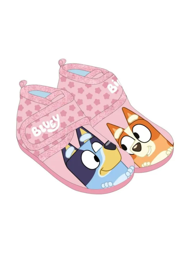 Hausschuhe Kinder Pantoffeln bequem Rosa>Bluey Clearance