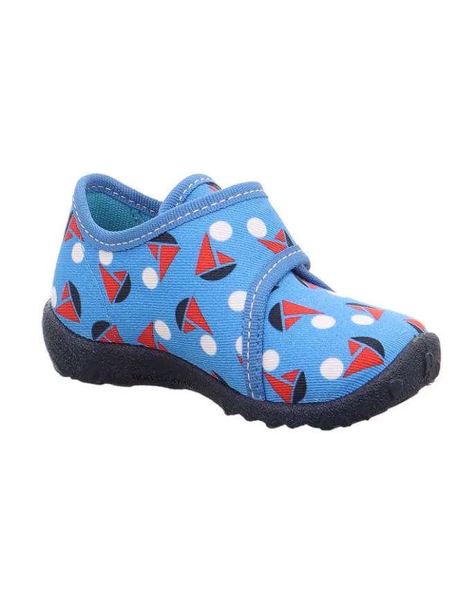 Hausschuhe "Spotty" in Blau/ Rot/ Weiß>superfit Discount