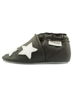 Bemesu Krabbelschuhe^Hellbraune Baby-Lederschuhe, komfortable rutschfeste Sohle - Sternmuster