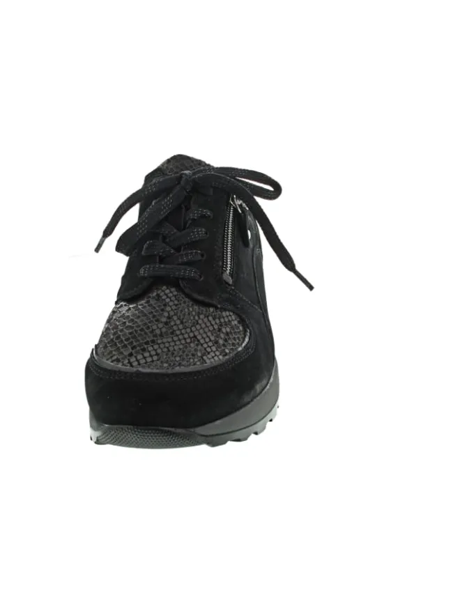 WALDLÄUFER Schnürschuhe^Hiroko-Soft sportlicher Schnürer Schwarz