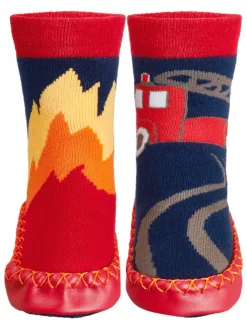 Playshoes Hausschuhe^Hüttenschuh Feuerwehr in Marine