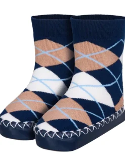 Hüttenschuh Karo in Marine>Playshoes