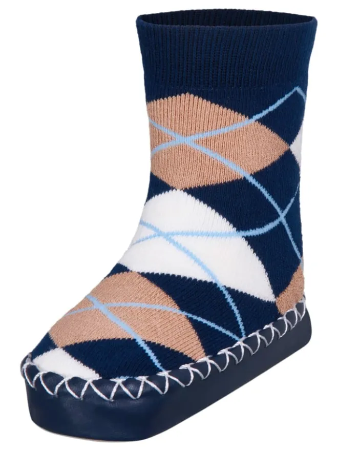 Hüttenschuh Karo in Marine>Playshoes