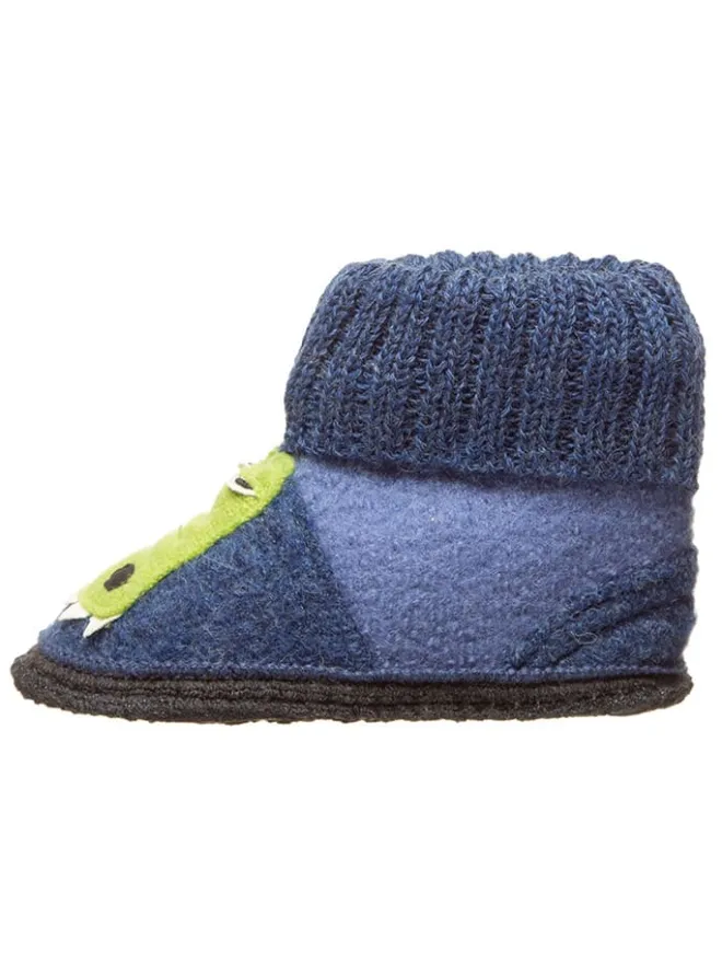 Hüttenschuhe "Krokodil" in Blau/ Hellgrün>kitz-pichler Discount