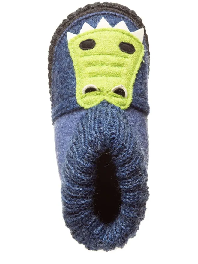 Hüttenschuhe "Krokodil" in Blau/ Hellgrün>kitz-pichler Discount
