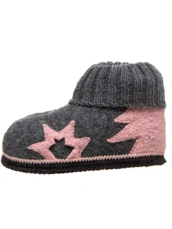 kitz-pichler Hausschuhe^Hüttenschuhe "Leon" in Grau/ Rosa