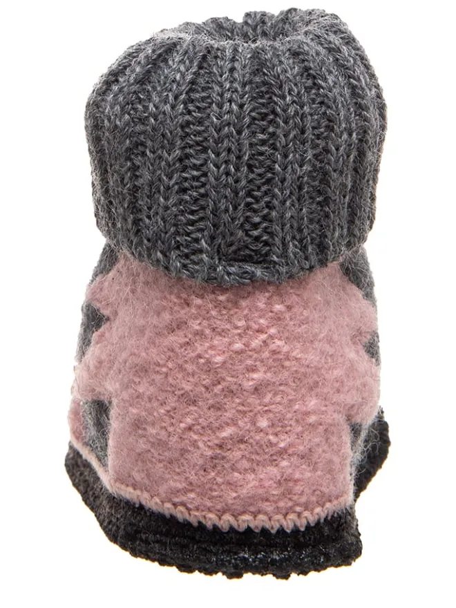 kitz-pichler Hausschuhe^Hüttenschuhe "Leon" in Grau/ Rosa