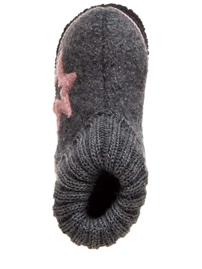 kitz-pichler Hausschuhe^Hüttenschuhe "Leon" in Grau/ Rosa
