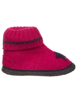 lamino Hausschuhe|Hausschuhe^Hüttenschuhe "Stern" in Fuchsia