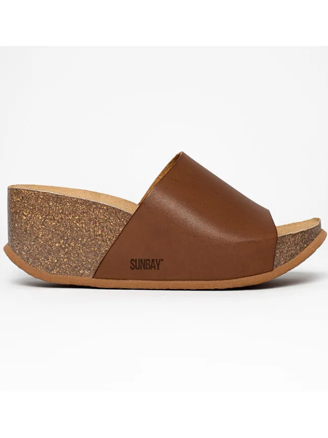 Sunbay Clogs & Pantoletten^Keilpantoletten "Toluca" in Hellbraun